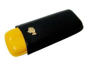 Porta charuto Cohiba para 2 charutos preta/amarela
