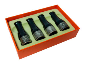 Kit para charutos com 4 piteiras-Ouro velho