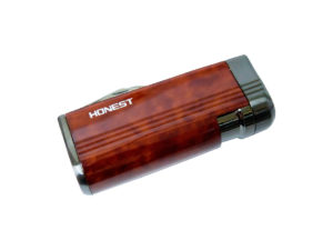 Maçarico Honest 1 chama com canivete marrom BCZ055M