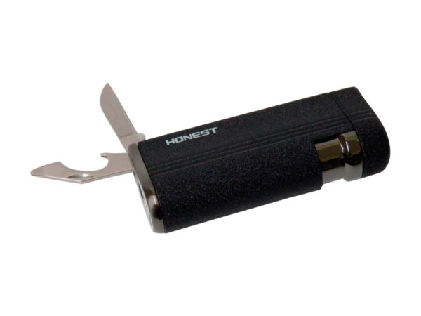 Maçarico Honest 1 chama com canivete preto BCZ055P - Imagem 3