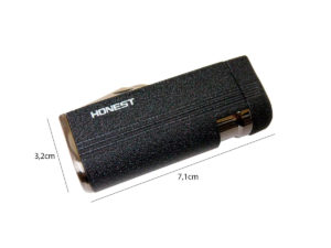 Maçarico Honest 1 chama com canivete preto BCZ055P