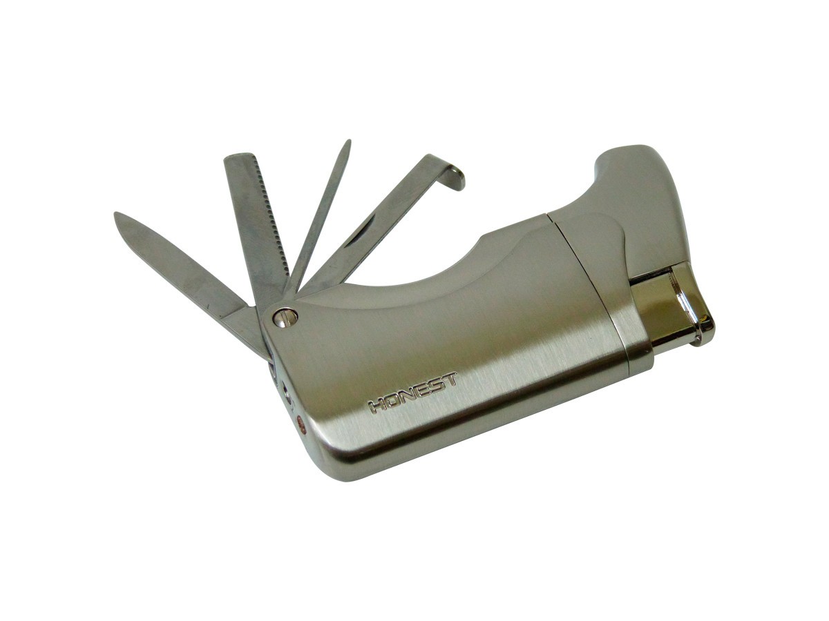 Isqueiro Honest 1 chama para cachimbo prata BCZ241P - Imagem 3