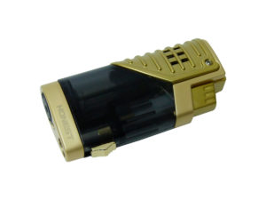 Maçarico Honest com 3 chamas e furador dourado e preto BCZ3023D
