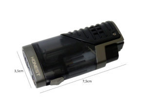 Maçarico Honest com 3 chamas e furador preto BCZ3023P
