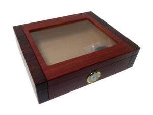 Caixa umidora de madeira com visor para 12 charutos VG5196