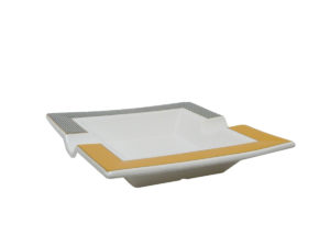 Cinzeiro de Cerâmica Quadrado Para 2 Branco