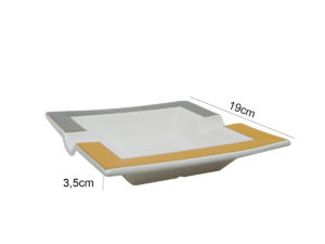 Cinzeiro de Cerâmica Quadrado Para 2 Branco
