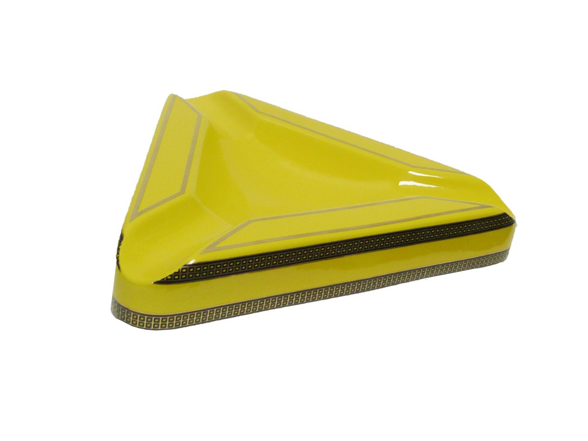 Cinzeiro de Cerâmica Triangular para 3 - Amarelo