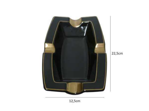 Cinzeiro de Cerâmica Retangular para 4 Preto - Imagem 3