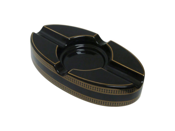 Cinzeiro de cerâmica oval para 4 preto