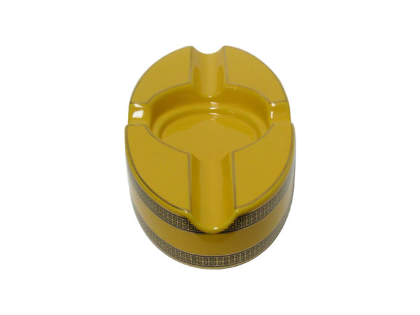 Cinzeiro de cerâmica oval para 4 amarelo - Imagem 3
