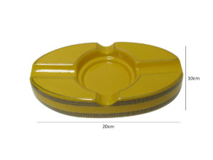 Cinzeiro de cerâmica oval para 4 amarelo