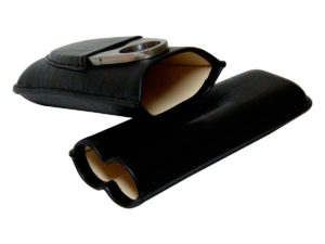 Porta charuto Cohiba para 2 e cortador preto