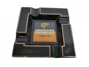 Cinzeiro Cohiba Preto Quadrado p/4 Charutos